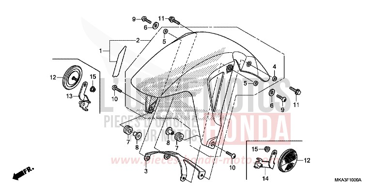 KOTFLUEGEL, VORNE von NC750X "Meca" CANDY CHROMOSPHERE RED (R381) von 2018